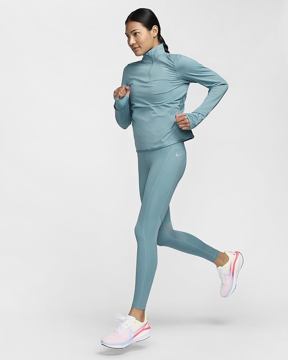 Nike Epic Fast Women's Mid-Rise Running Leggings - Denim Turquoise