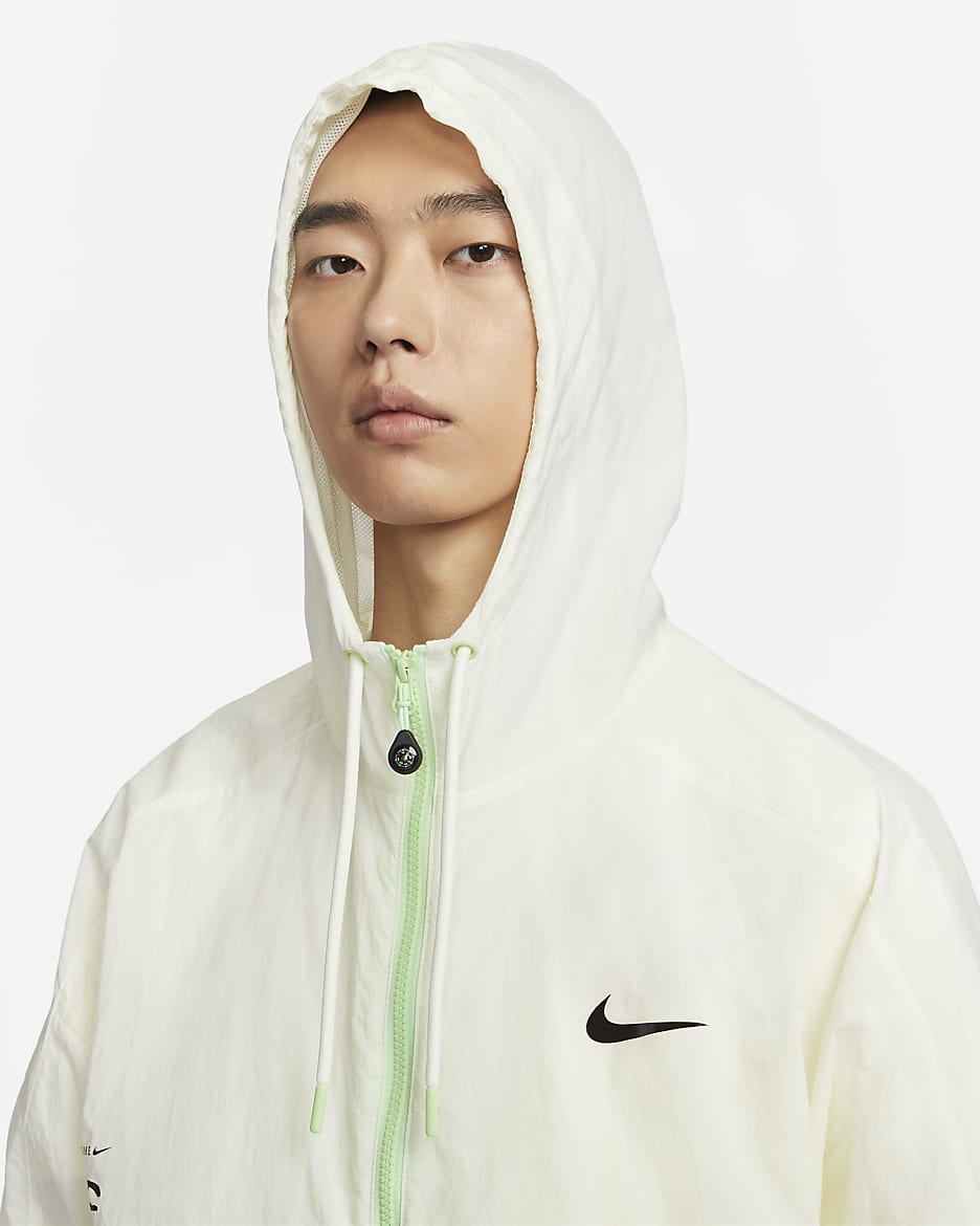 เสื้อแจ็คเก็ตมีฮู้ดผู้ชายแบบทอ Nike Sportswear - Sail