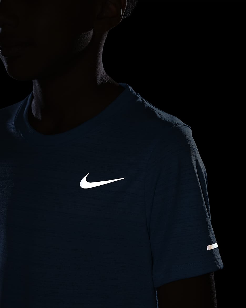 Μπλούζα προπόνησης Nike Dri-FIT Miler για μεγάλα αγόρια - Baltic Blue