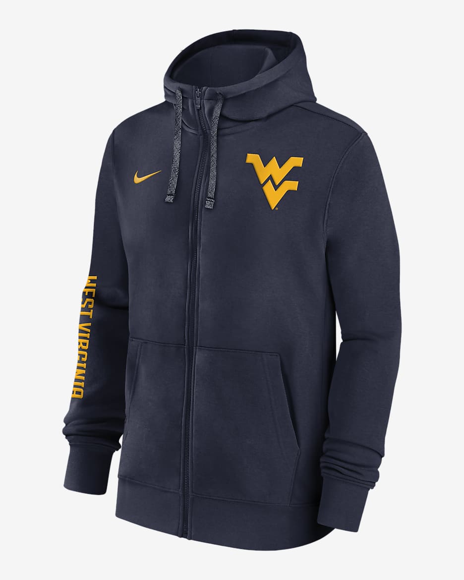 West Virginia Mountaineers Sideline Team Issue Men's Nike College Full-Zip Hoodie - Navy