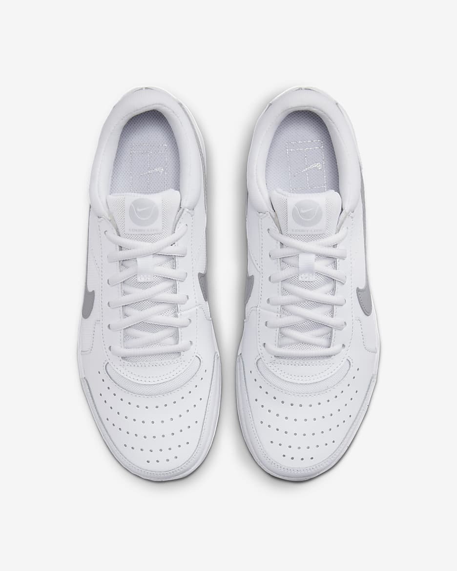 NikeCourt Air Zoom Lite 3 Women's Tennis Shoes - White/Metallic Silver