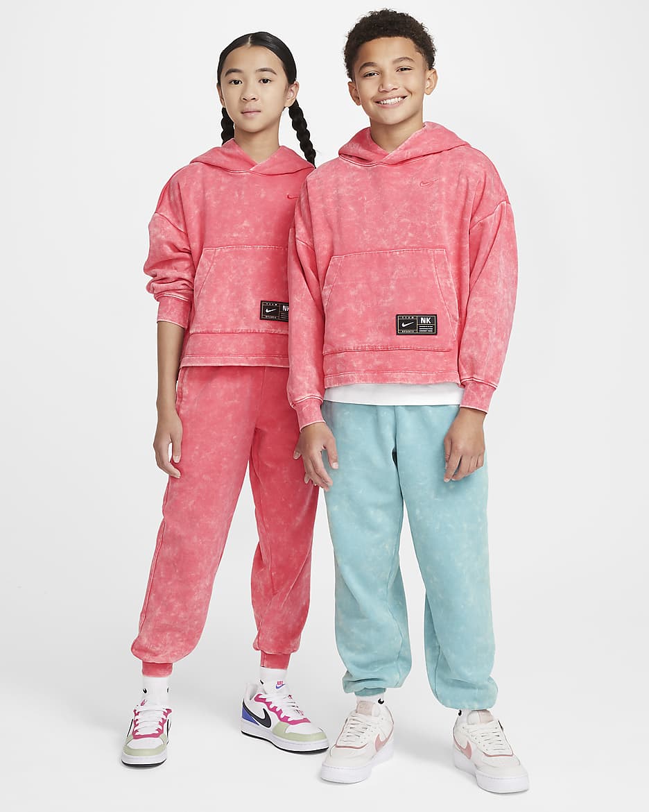 Nike Culture Of Basketball Big Kids' Fleece Pullover Hoodie - Aster Pink/Mystic Navy/Aster Pink