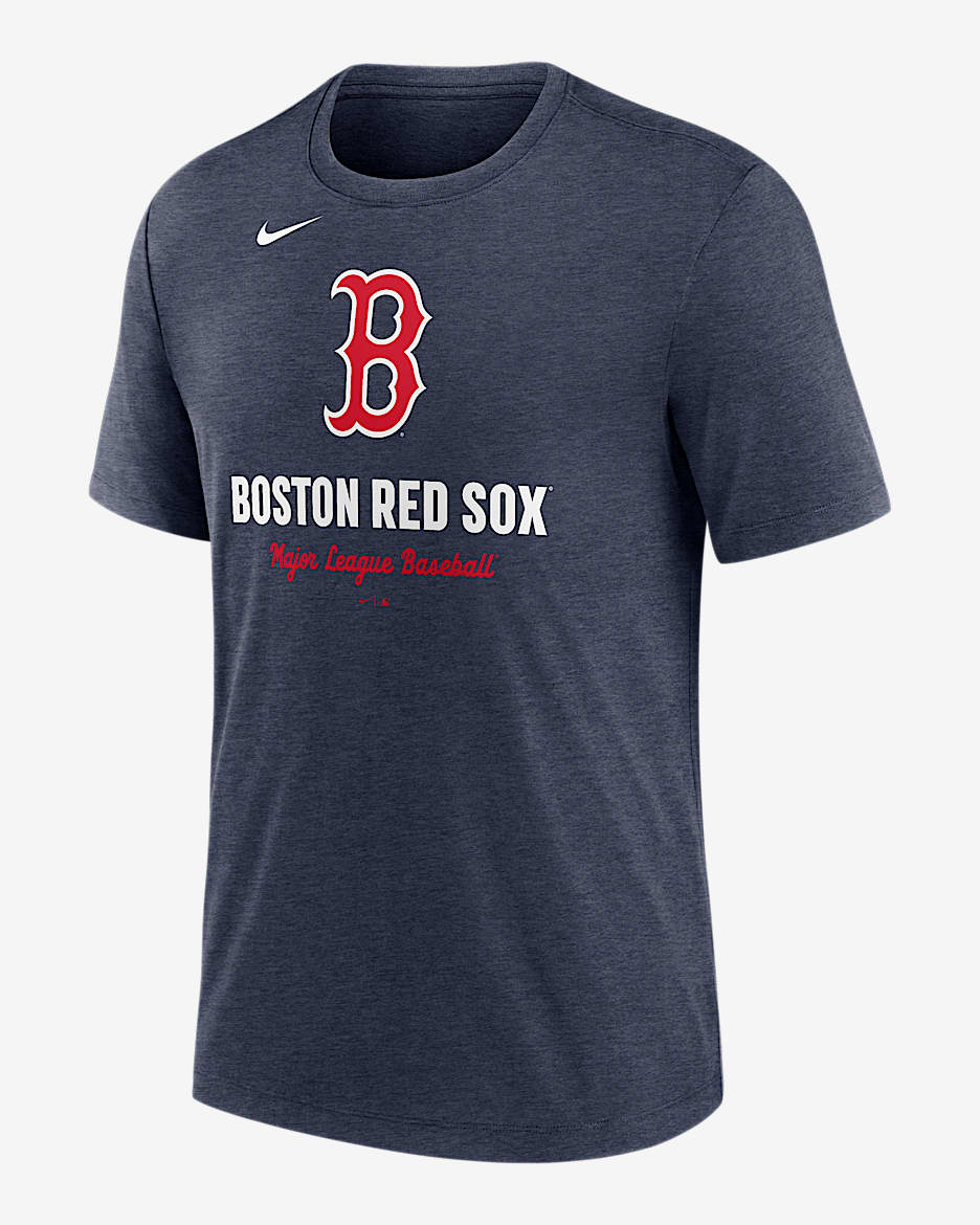 Boston Red Sox Logo Men's Nike MLB T-Shirt - Navy Heather