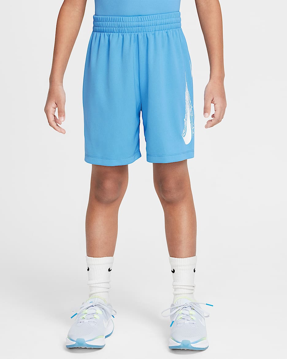 Shorts Dri-FIT para niños talla grande Nike Multi - Azul extremo/Blanco/Blanco