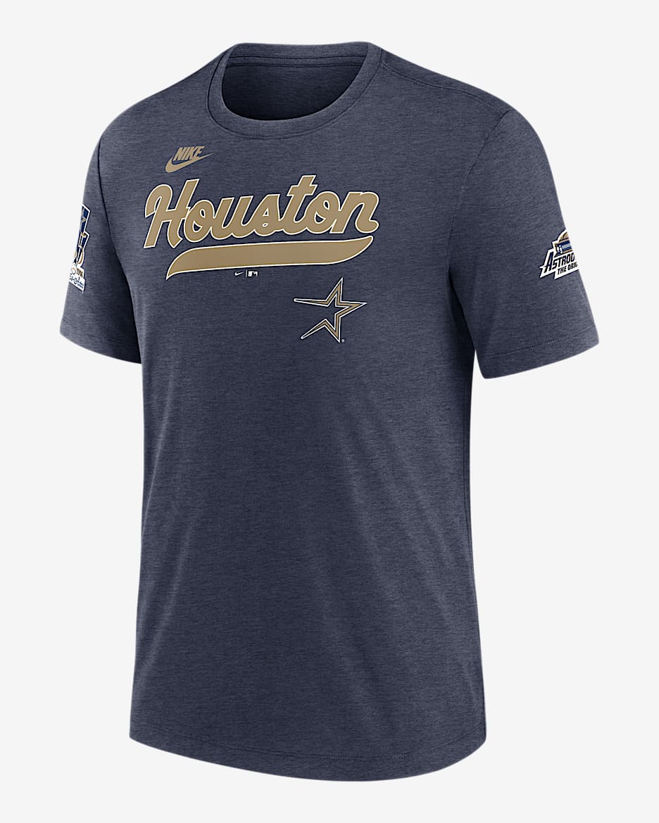 Playera Nike de la MLB para hombre Houston Astros Cooperstown Eras - Azul marino jaspeado