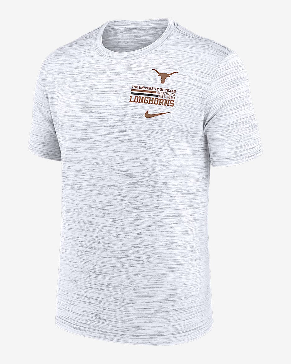 Texas Campus Chest Stack Velocity Men's Nike Dri-FIT College T-Shirt - White