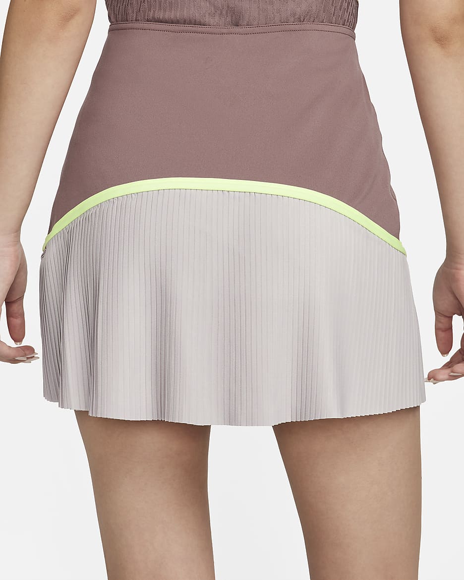 Nike Advantage Women's Dri-FIT Tennis Skirt - Smokey Mauve/Platinum Violet/White