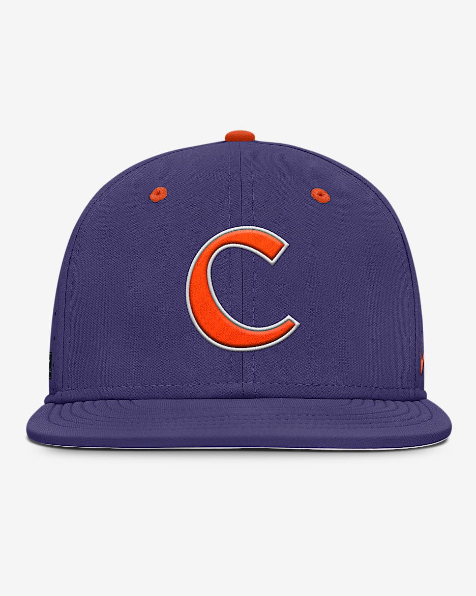 Gorra universitaria Nike Dri-FIT ajustada para hombre Clemson Tigers Dugout True - Morado