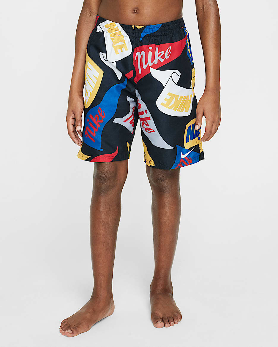 Traje de baño tipo short de voleibol con forro interior de 18 cm Nike Swim Breaker para niños talla grande - Negro