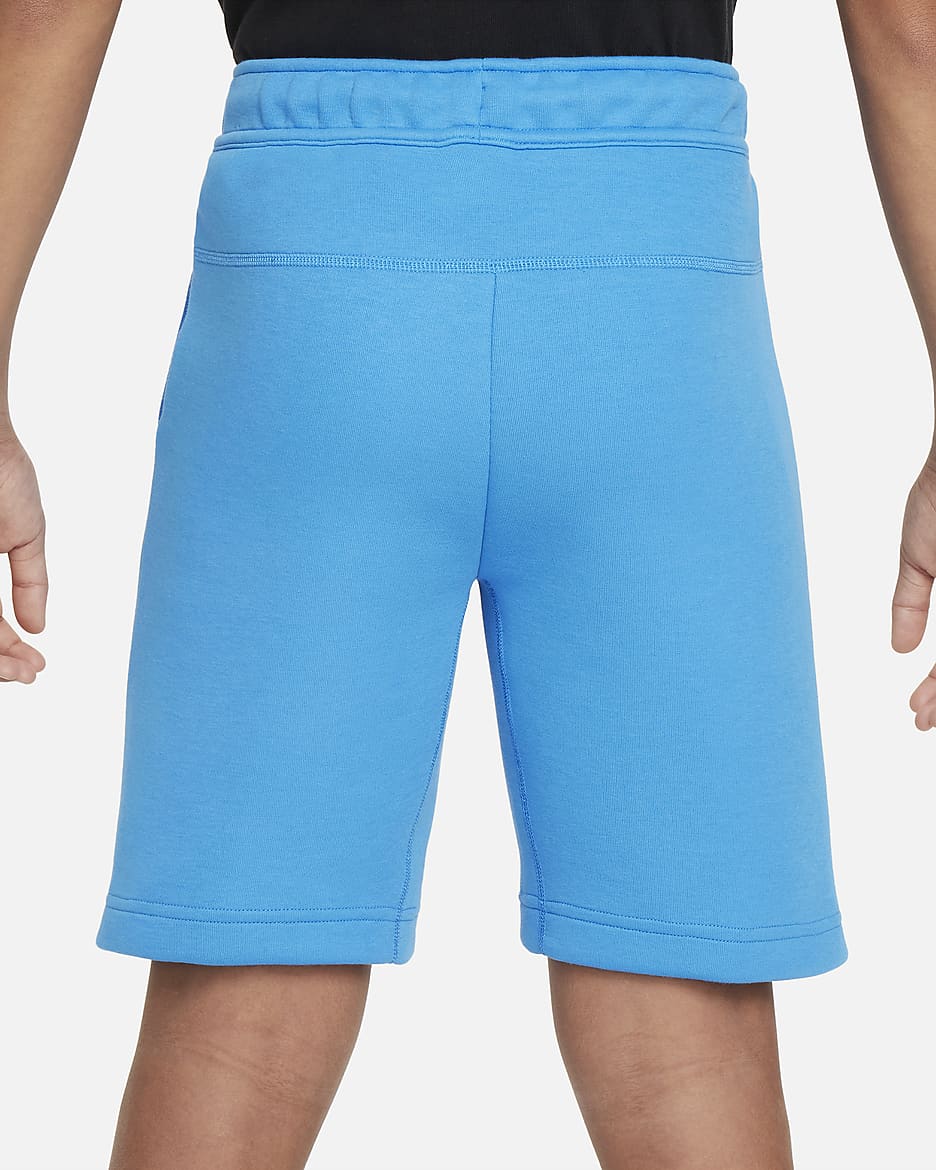 Nike Tech Fleece Older Kids' (Boys') Shorts - Light Photo Blue/Black/Black