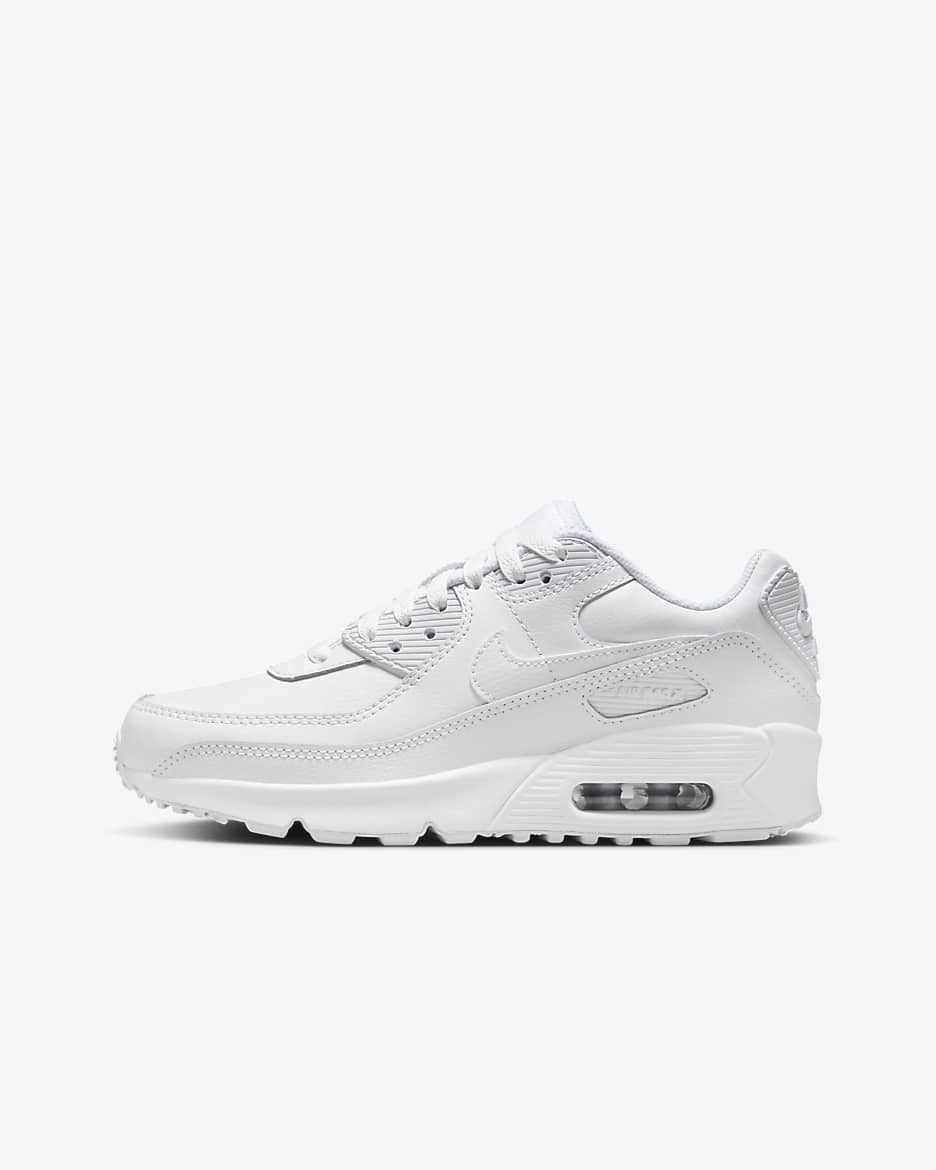 Nike Air Max 90 Older Kids' Shoe - White/Metallic Silver/White/White