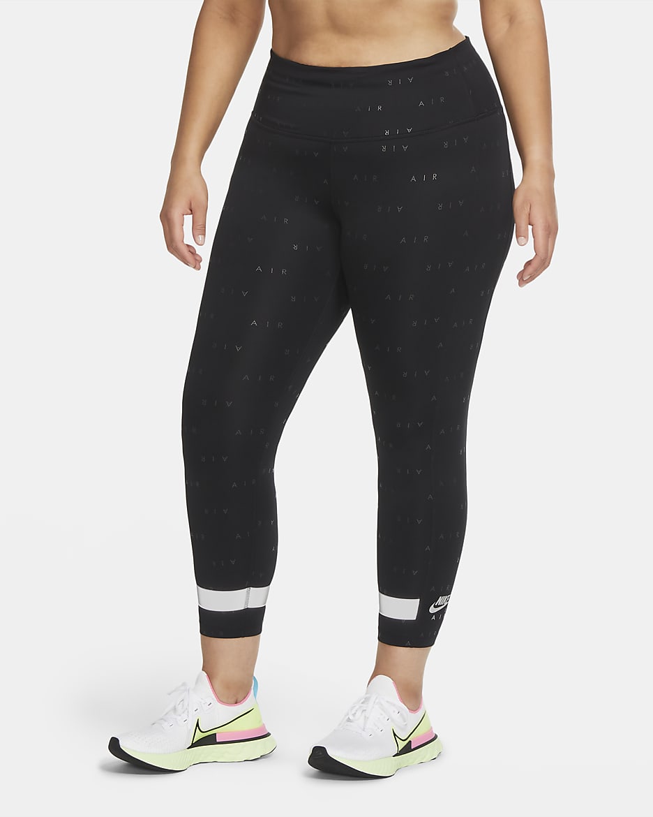 Nike Air Women's High-Waisted 7/8 Running Leggings (Plus Size) - Black