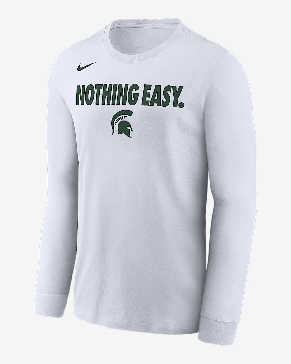 Michigan State Men's Nike College Long-Sleeve T-Shirt - White