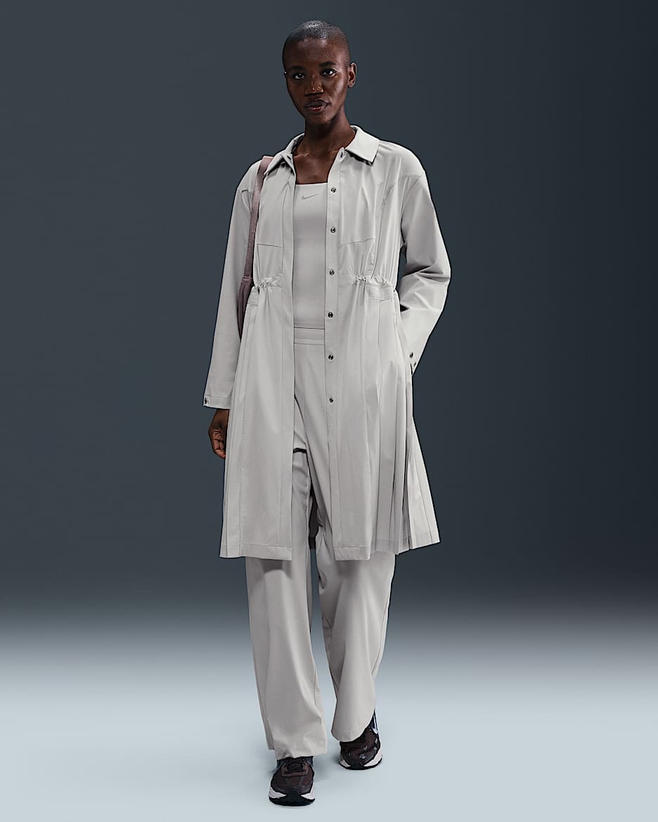 Nike 24.7 PerfectStretch Women's Dri-FIT Oversized Trench Coat - Light Orewood Brown/Light Iron Ore