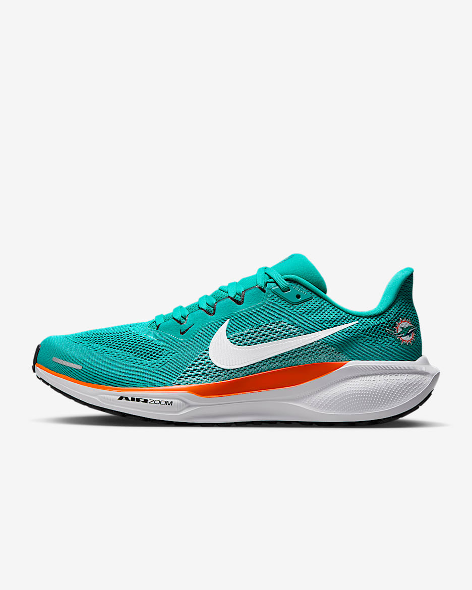 Miami Dolphins Pegasus 41 Men's Nike NFL Road Running Shoes - Turbo Green/Brilliant Orange/Black