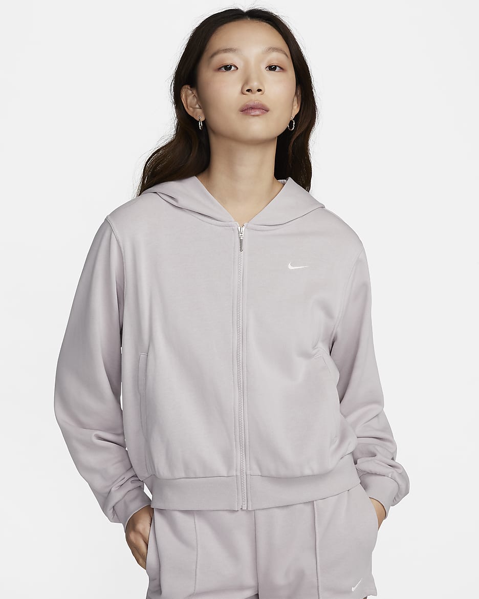 Nike Sportswear Chill Terry Women's Loose Full-Zip French Terry Hoodie - Platinum Violet/Sail