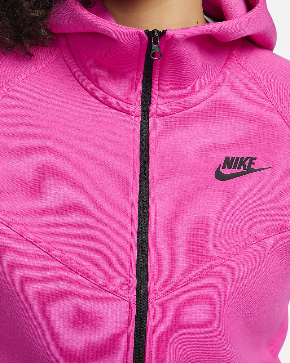 Nike Sportswear Tech Fleece Windrunner–hættetrøje med lynlås til kvinder - Alchemy Pink/sort