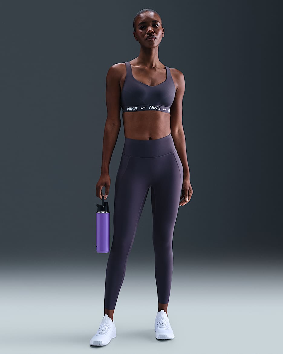 Nike Universa Women's Medium-Support High-Waisted 7/8 Leggings with Pockets - Thunder Grey/Thunder Grey/Dark Shadow