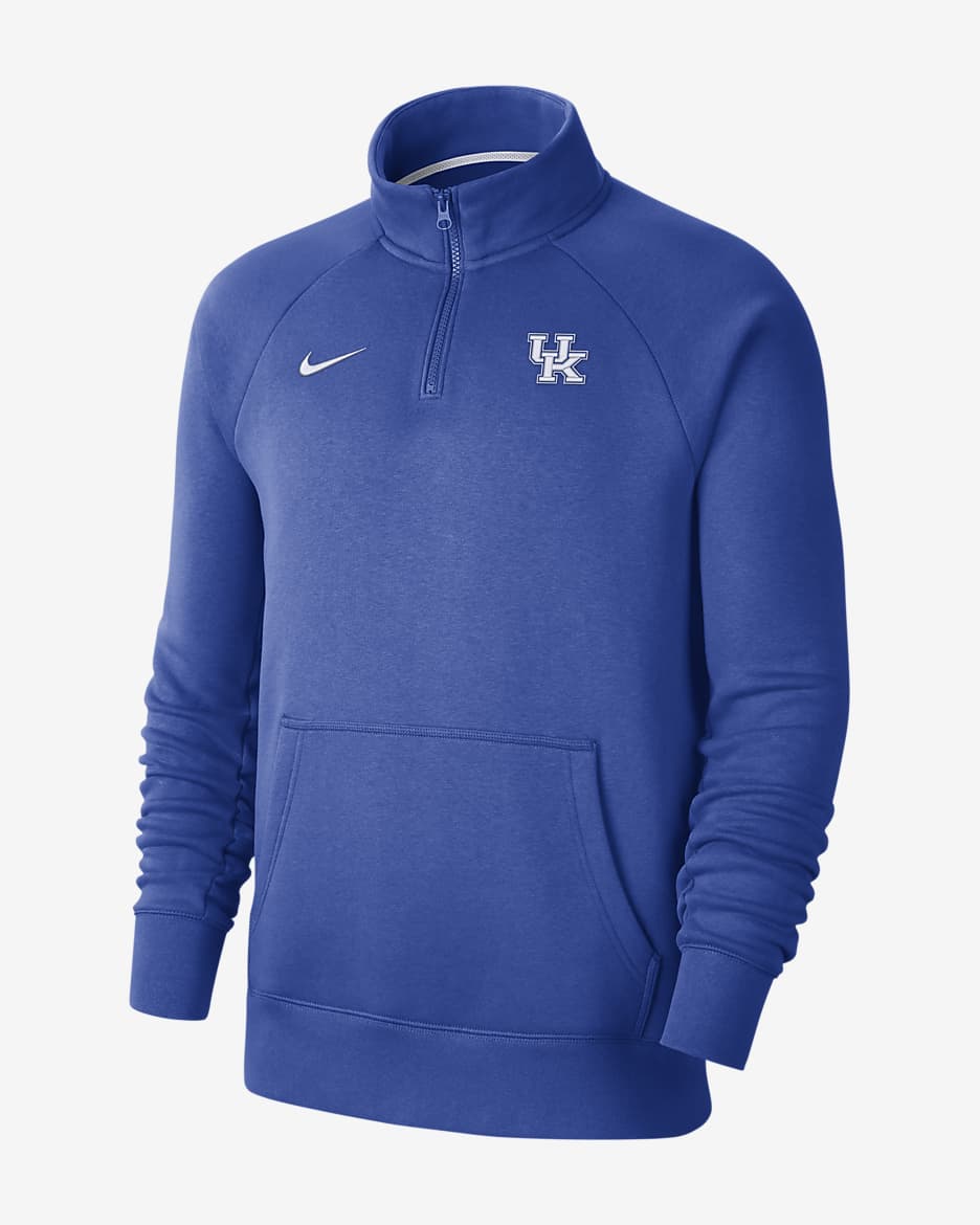 Nike College (Kentucky) Men's 1/4-Zip Fleece Top - Game Royal/White