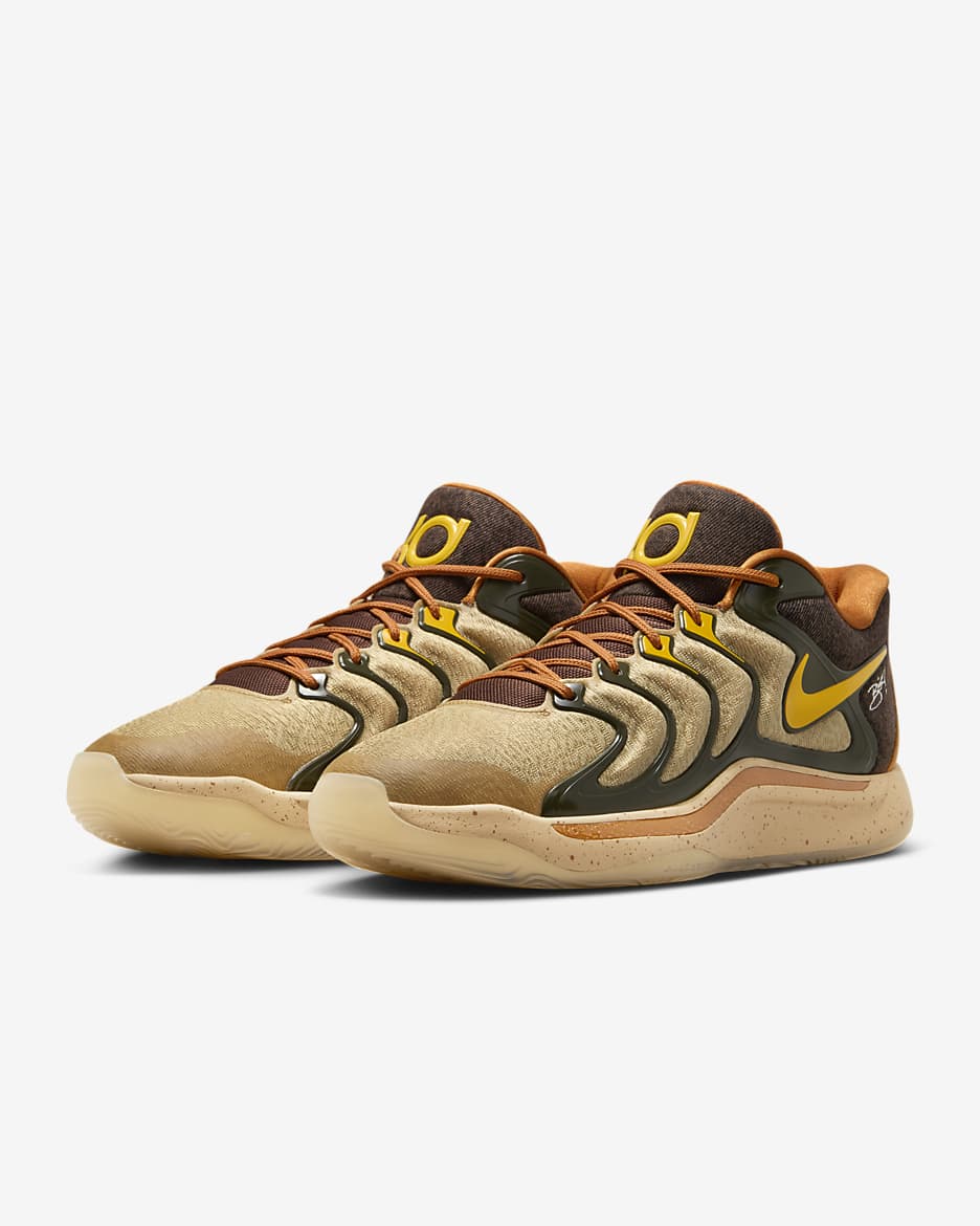 KD17 x Bink Basketball Shoes - Sesame/Rough Green/Monarch/University Gold