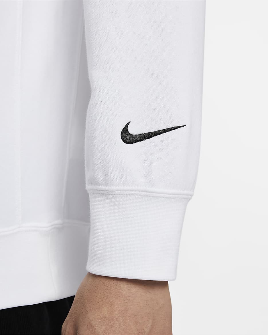 Nike Sportswear Men's French Terry Crew-Neck Sweatshirt - White/Black