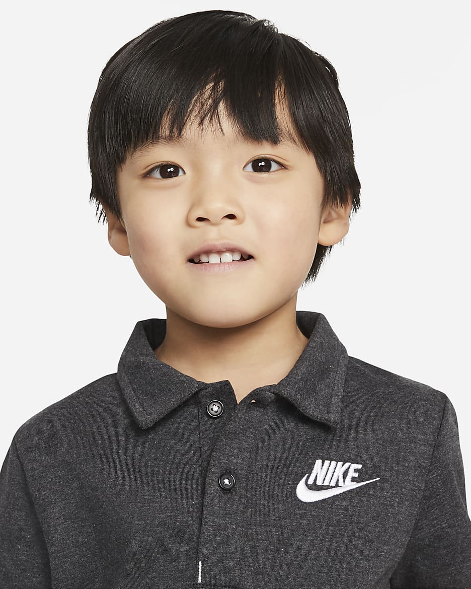 Nike Dri-FIT Toddler Polo Top - Black Heather