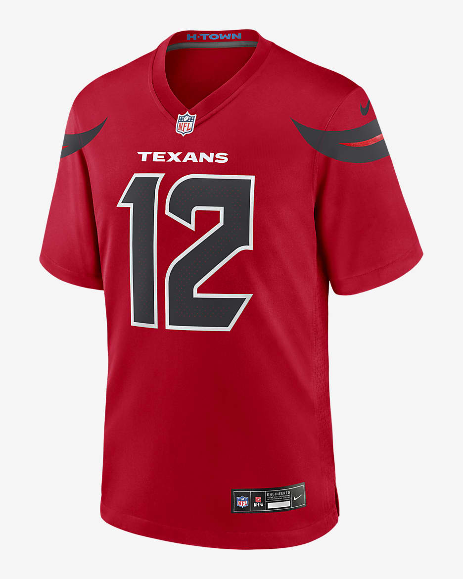 Nico Collins Houston Texans Men's Nike NFL Game Football Jersey - Red