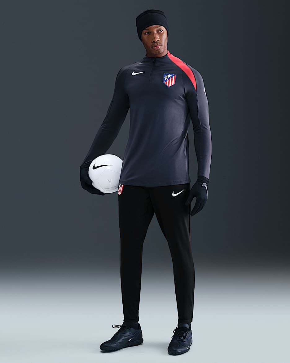 Atlético Madrid Strike Third Men's Nike Dri-FIT Total 90 Football Knit Pants - Black/Sport Red/White