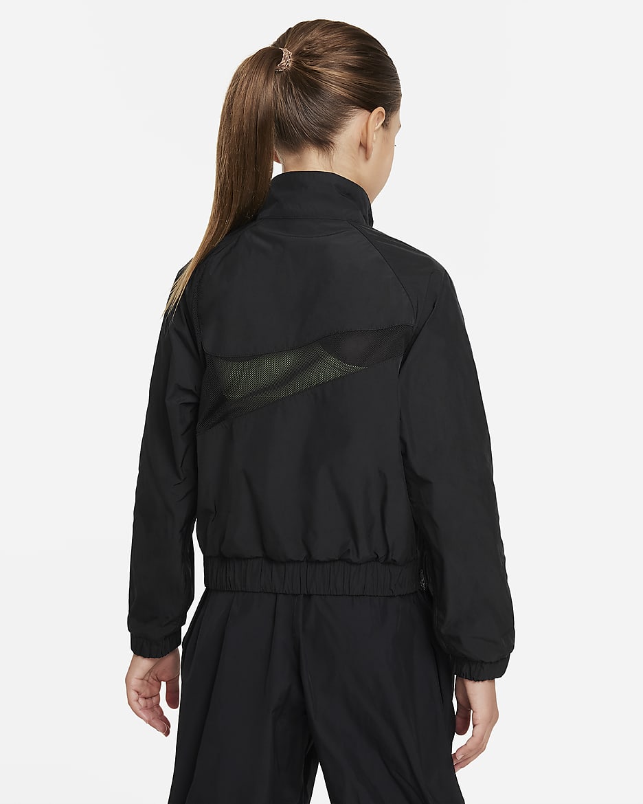 Nike Sportswear Windrunner laza fazonú kabát nagyobb gyerekeknek (lányoknak) - Fekete/Fekete
