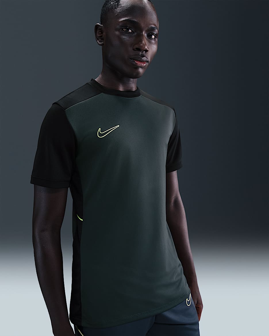 Nike Academy Men's Dri-FIT Short-Sleeve Soccer Top - Seaweed/Black/Limelight/Limelight