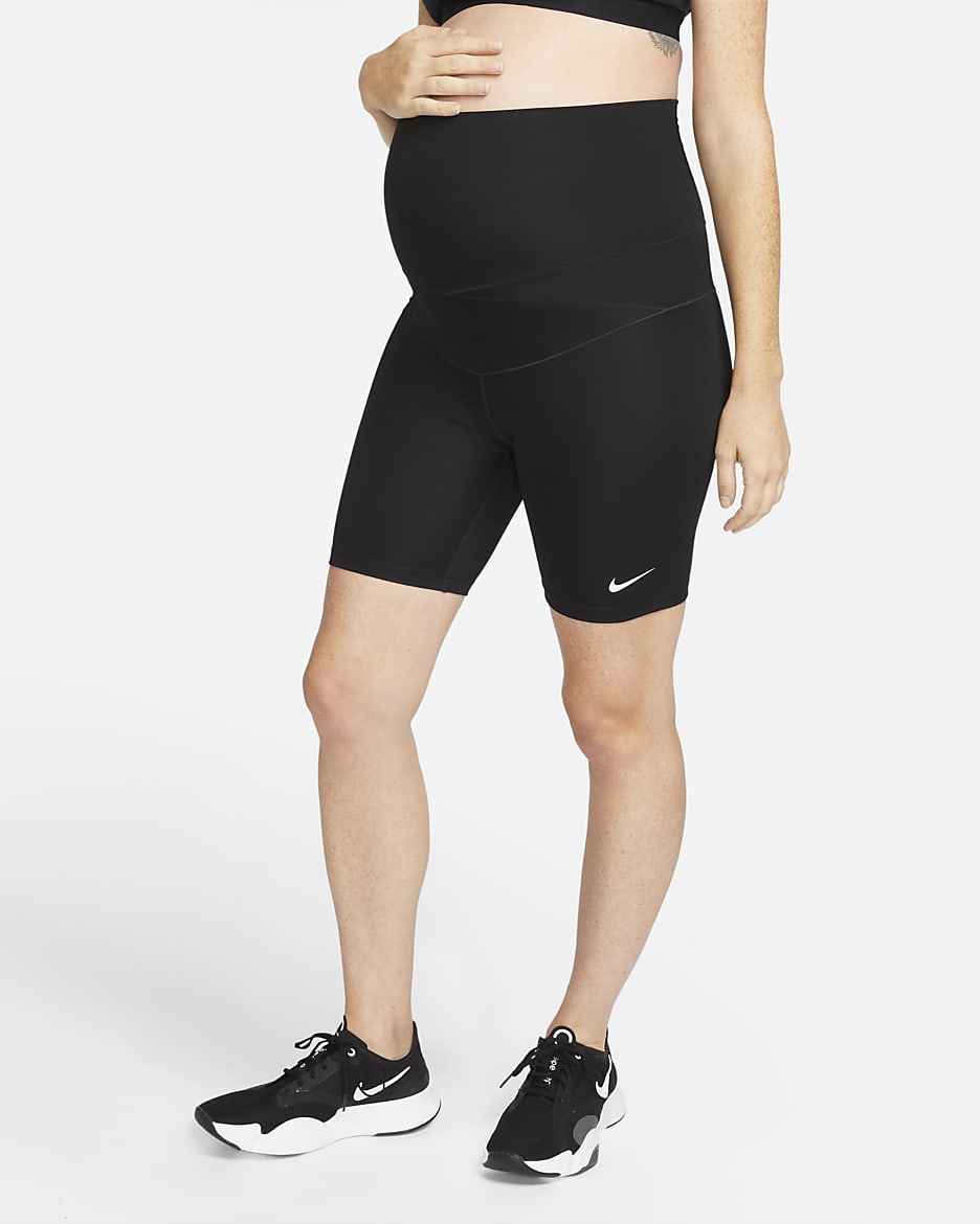 Nike One (M) sykkelshorts til dame (18 cm) (mammaklær) - Svart/Hvit