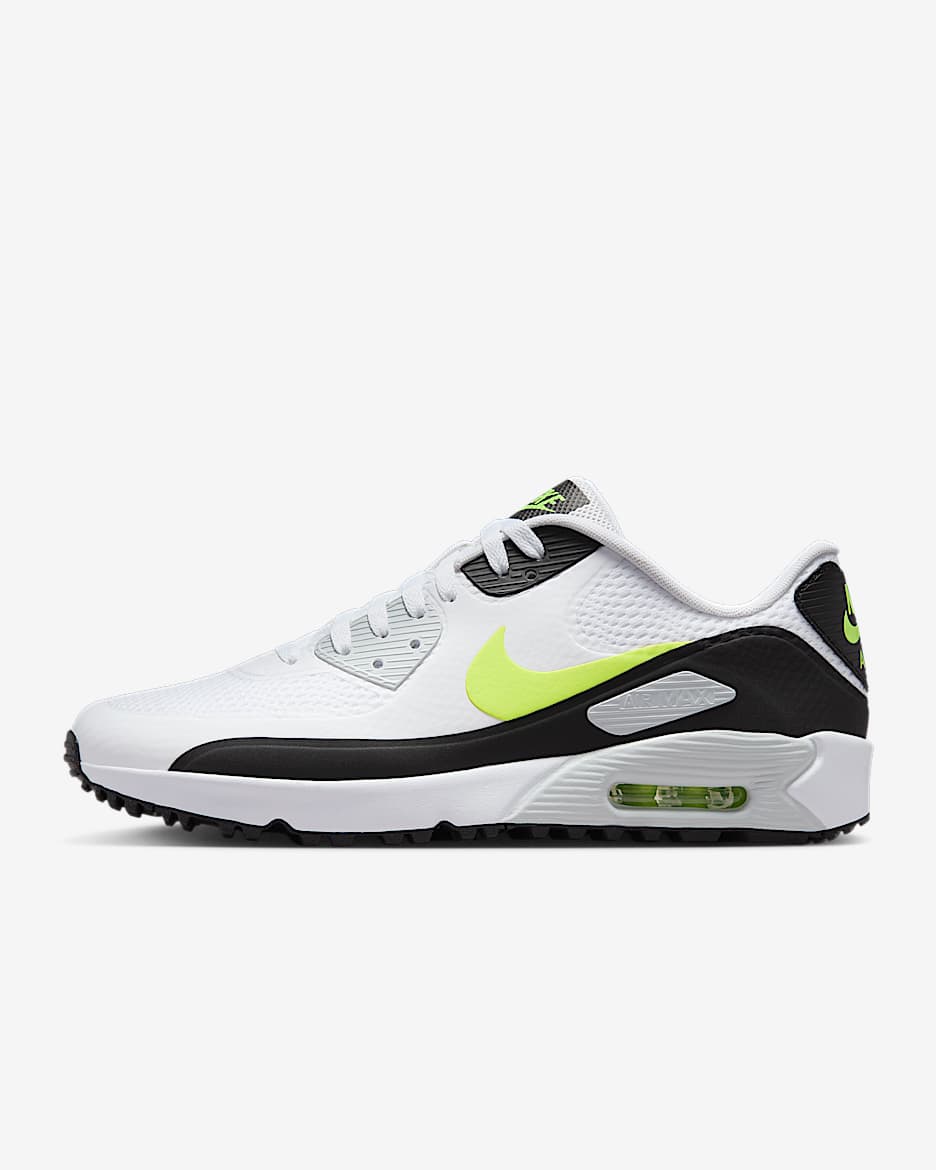 Nike Air Max 90 G Golf Shoes - White/Hot Lime