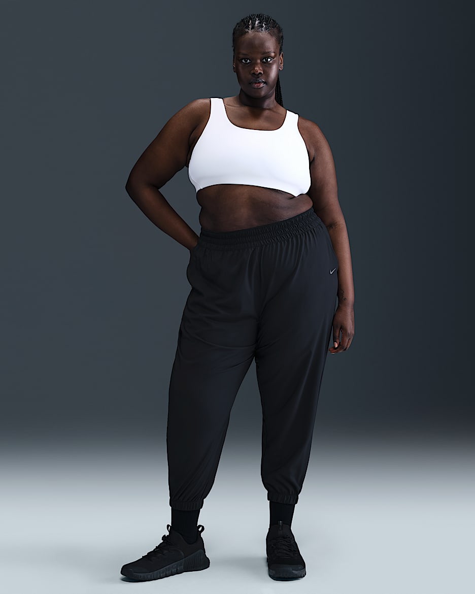 Nike One Women's Dri-FIT High-Waisted 7/8 Joggers (Plus Size) - Black/Black