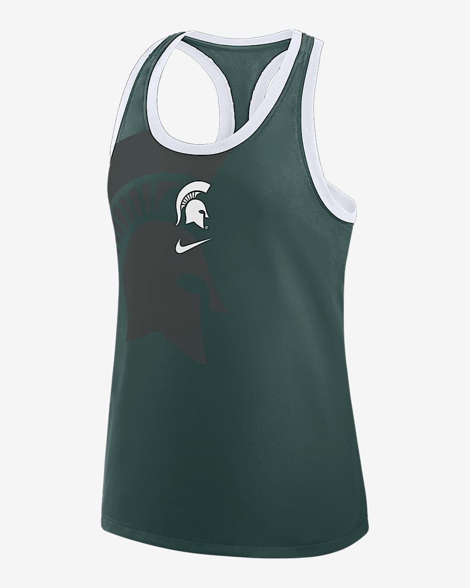Michigan State Primetime Shadow Women's Nike College Racerback Tank Top - Green