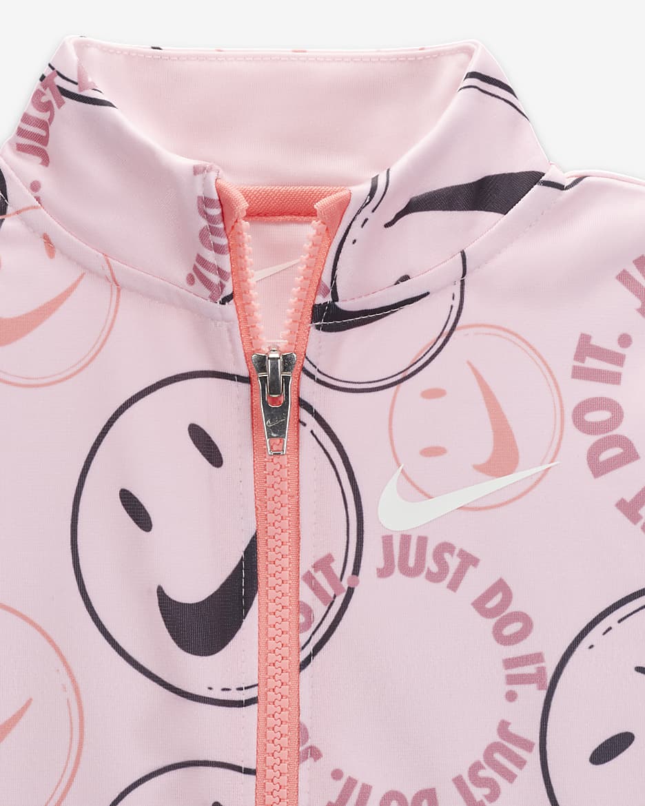 Nike Smiley Swoosh Printed Tricot Set Baby Tracksuit - Pink Foam