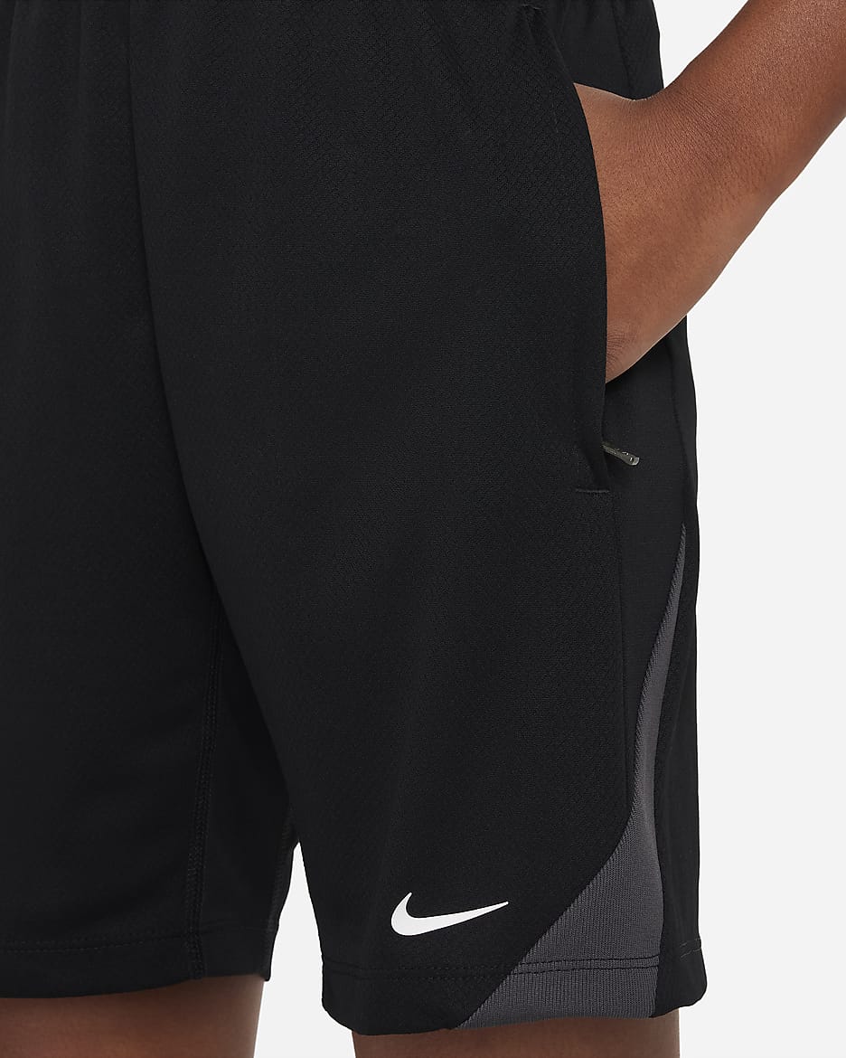 Nike Dri-FIT Strike Older Kids' Football Shorts - Black/Black/Anthracite/White