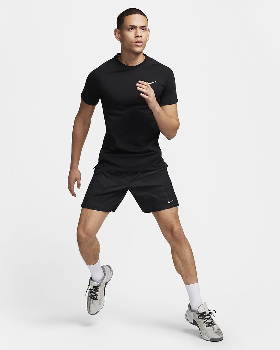 Nike Flex Rep Men's Dri-FIT Short-Sleeve Fitness Top - Black/White