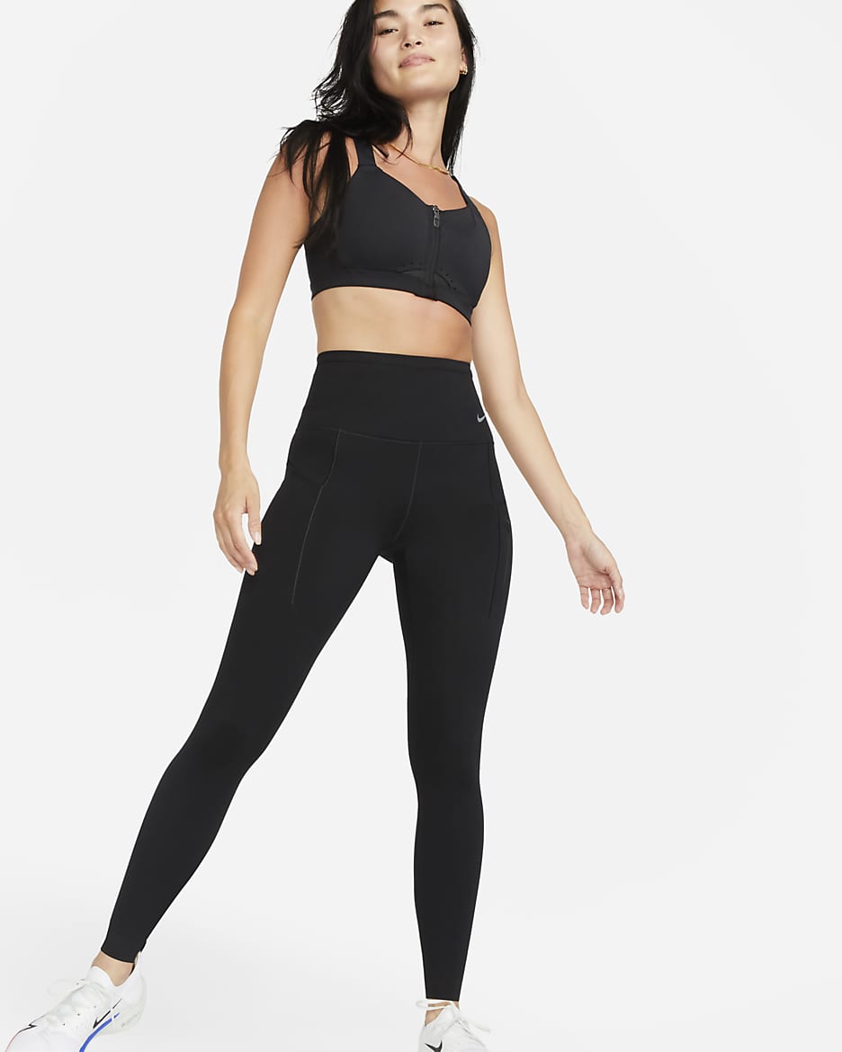 Nike Go Women's Firm-Support High-Waisted Leggings with Pockets - Black/Black