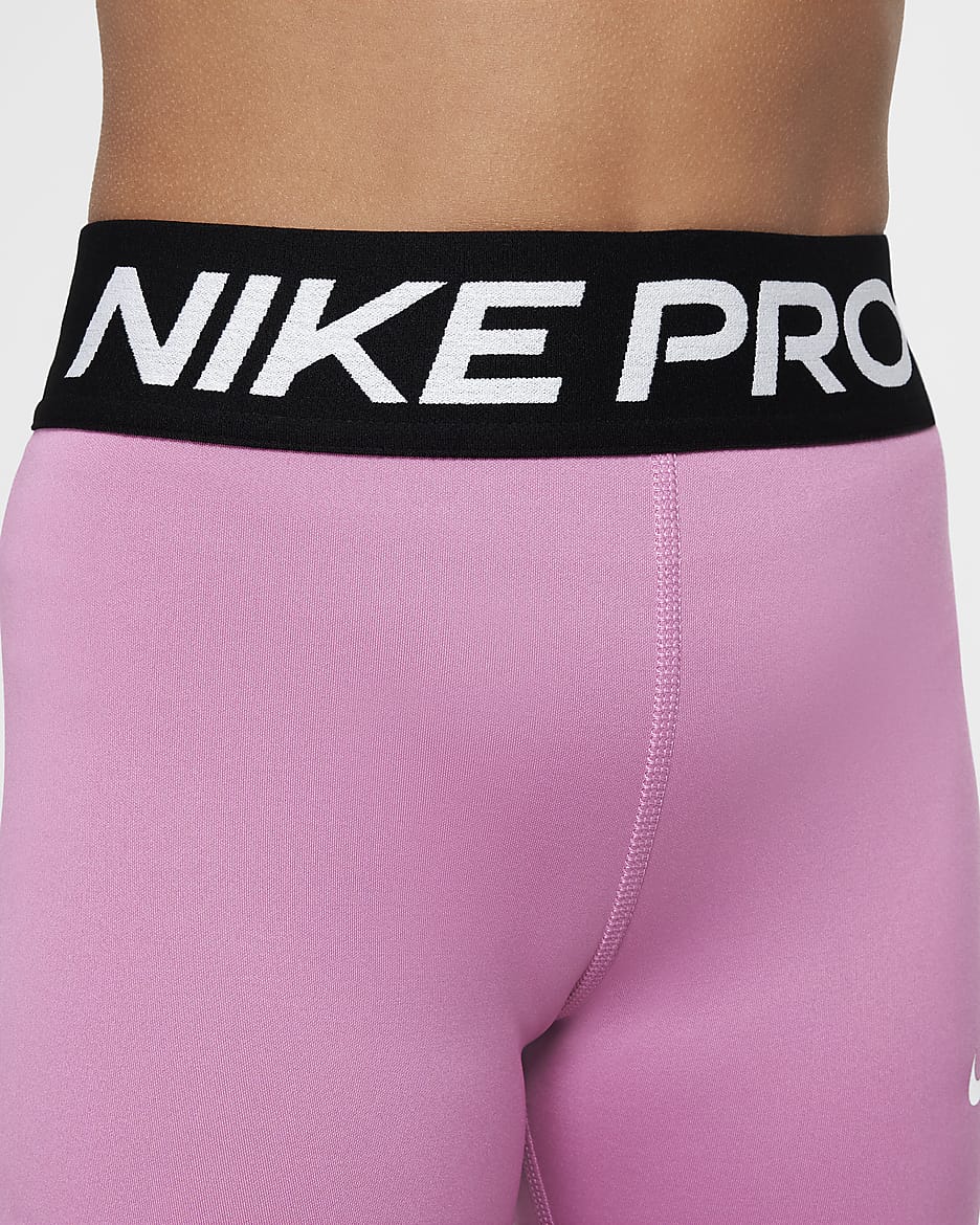 Nike Pro Shorts für ältere Kinder (Mädchen) - Magic Flamingo/Weiß