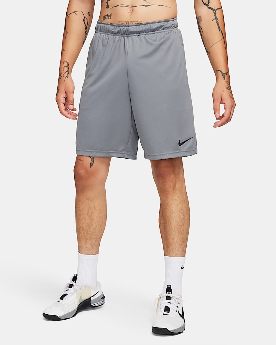 ナイキ Dri-FIT メンズ ニット トレーニングショートパンツ - スモークグレー/ブラック