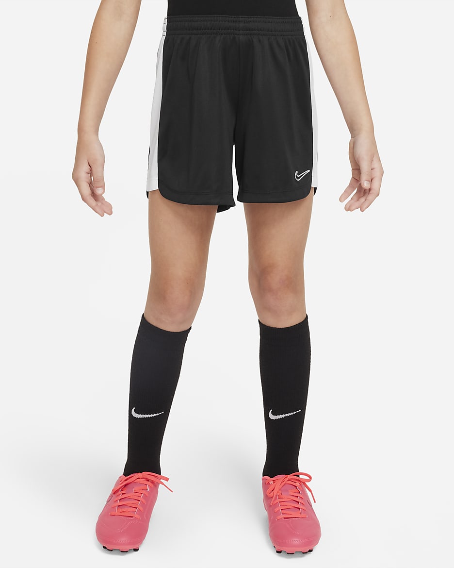 Nike Dri-FIT Academy Big Kids' (Girls') Soccer Shorts - Black/White/White