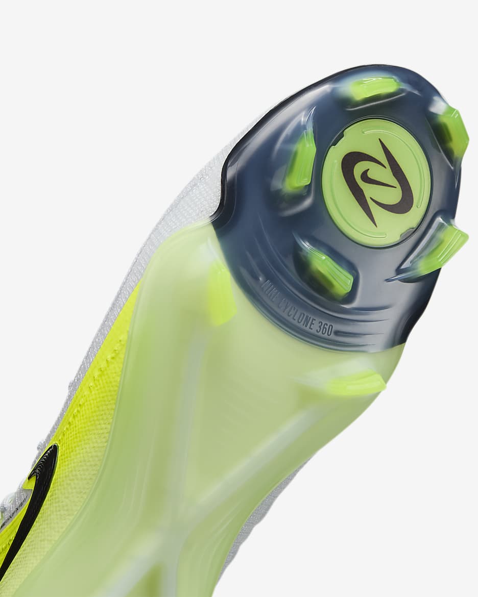 Tacos de fútbol FG de corte high Nike Phantom Luna 2 Elite - Plata metalizado/Volt/Negro