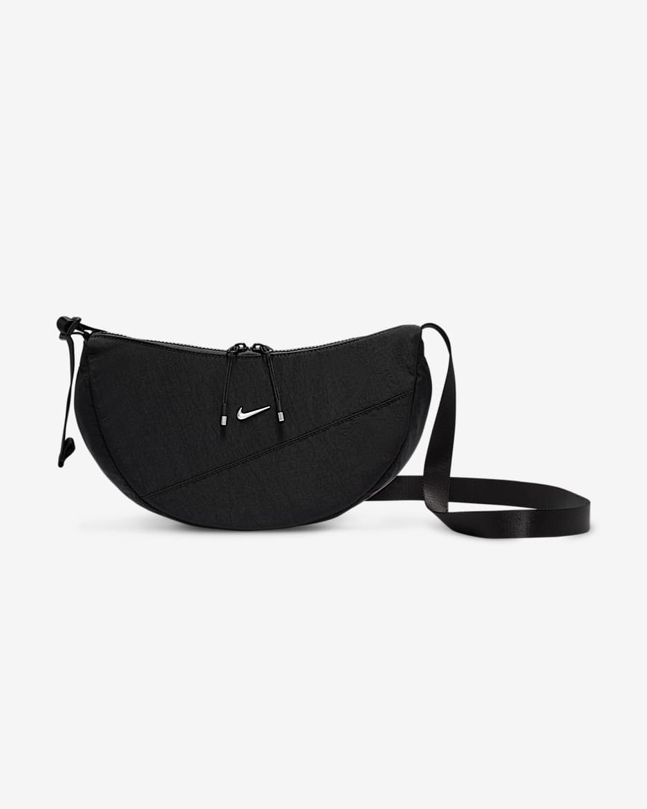 Borsa a tracolla Crescent Nike Aura (4 l) - Nero/Nero/Matte Silver