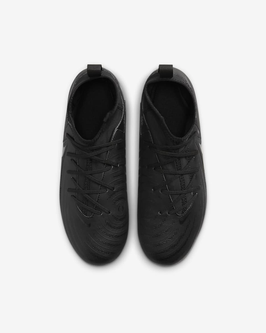 Tacos de fútbol TF para niños de preescolar y grandes Nike Jr. Phantom Luna 2 Academy - Negro/Jungla intenso/Negro