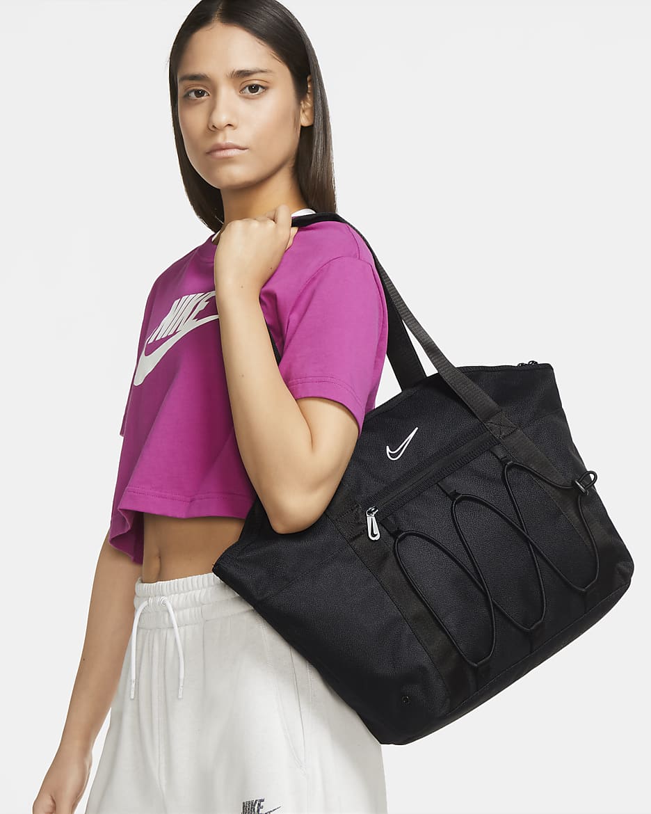 Borsa tote da training Nike One - Donna (18 L) - Nero/Nero/Bianco