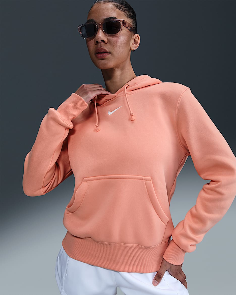 Nike Sportswear Phoenix Fleece Women's Pullover Hoodie - Apricot Agate/Sail