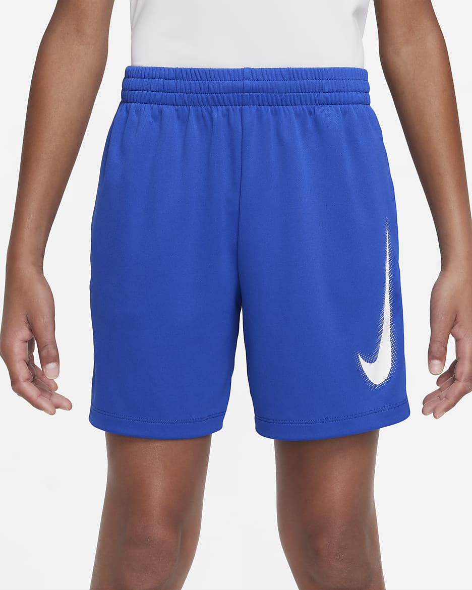 Nike Multi Big Kids' (Boys') Dri-FIT Graphic Training Shorts - Game Royal/White/White