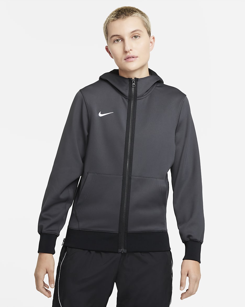 Sudadera con capucha de básquetbol con cierre completo para mujer Nike Dri-FIT Showtime - Antracita team/Negro team/Blanco