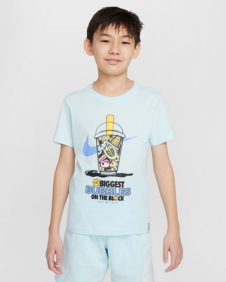Playera para niños talla grande Nike Sportswear - Azul glacial