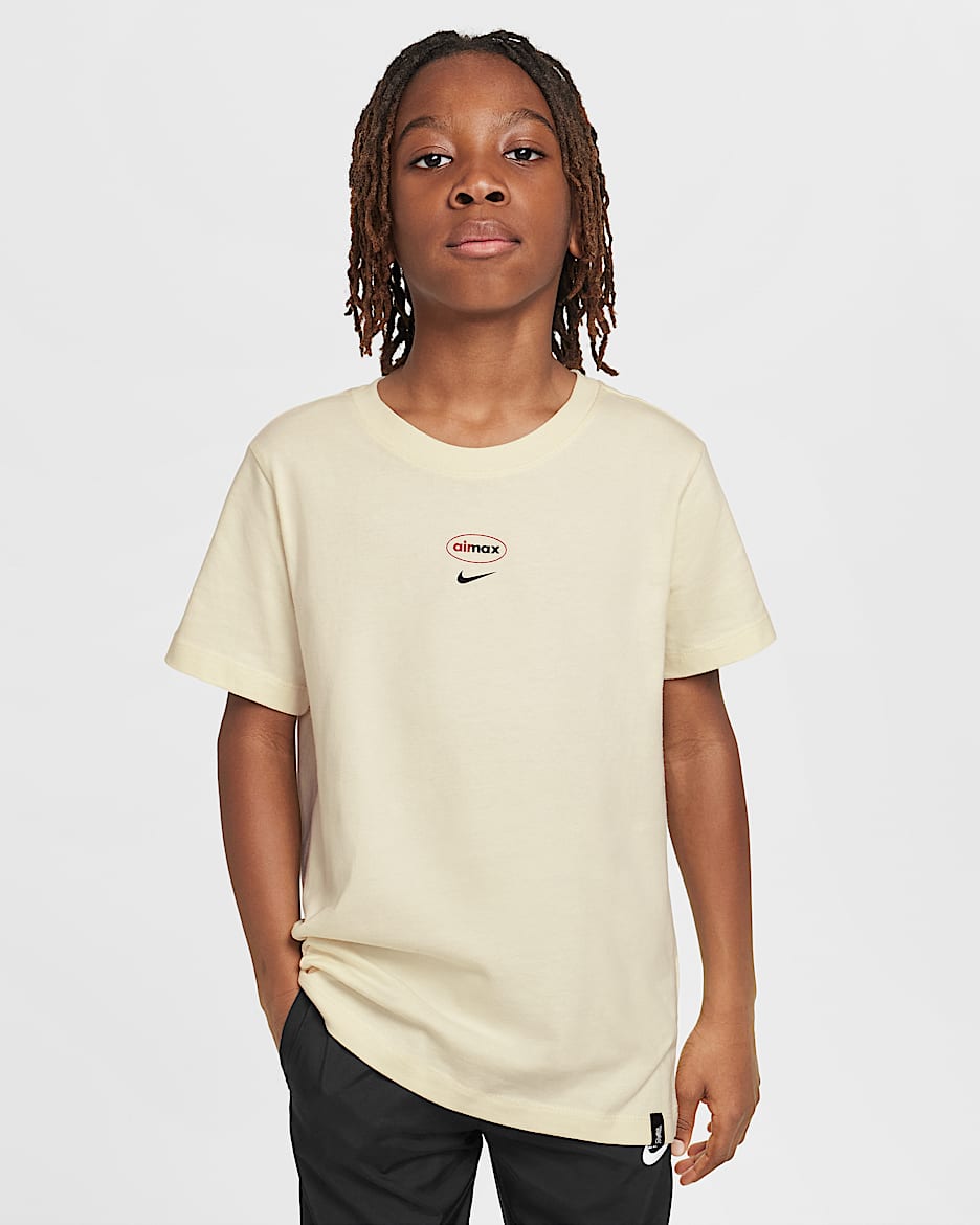 Playera de fútbol Nike para niños talla grande Liverpool FC Air Max - Leche de coco